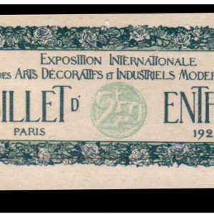 ticket entree paris 1925